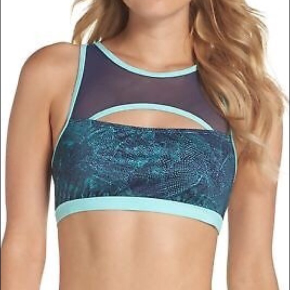 Zella Other - Zella Illusion Mesh Swim Top Bikini - Size S